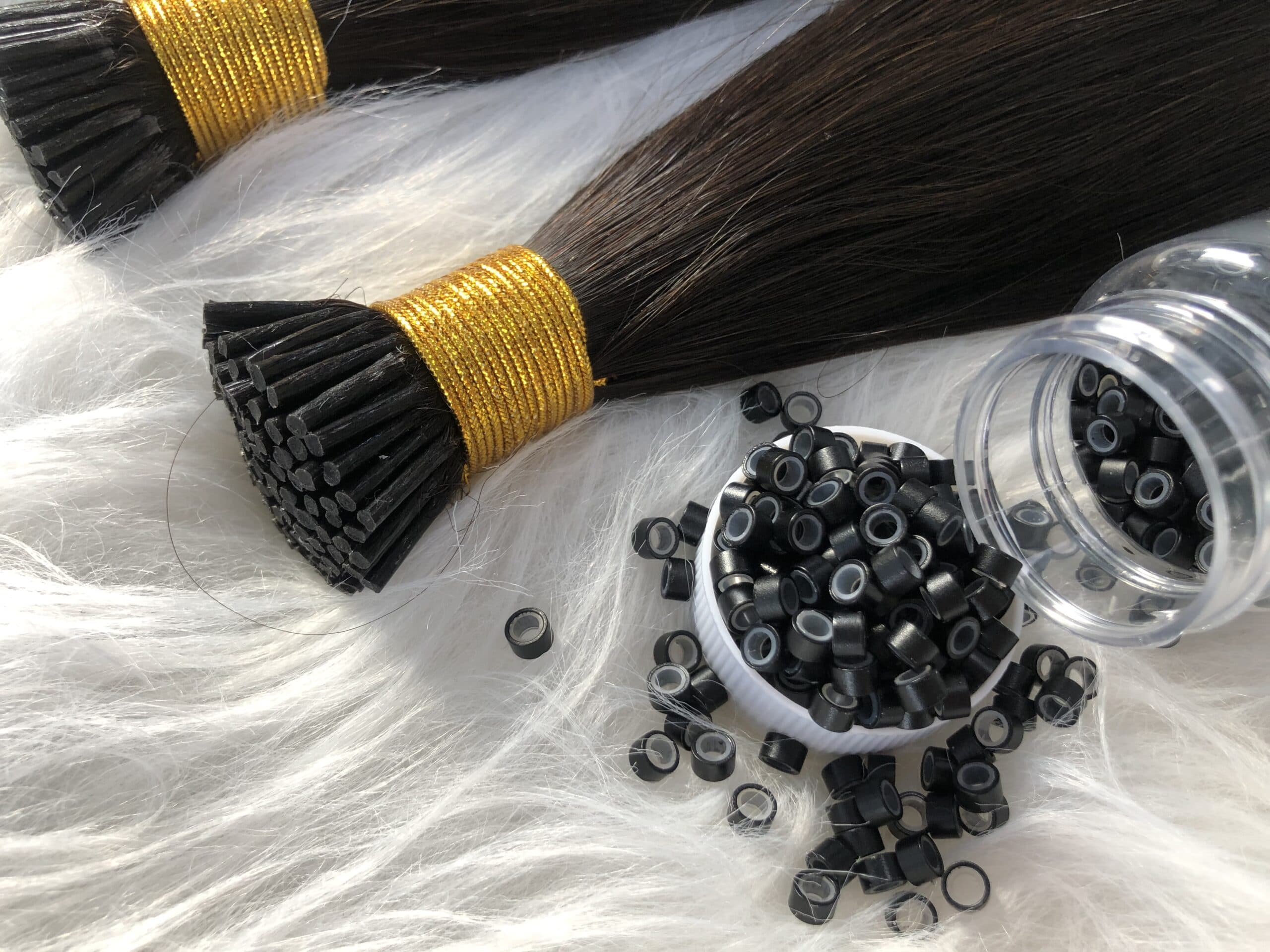 wholesale factory direct natural black straight raw remy human i tip curly hair extension