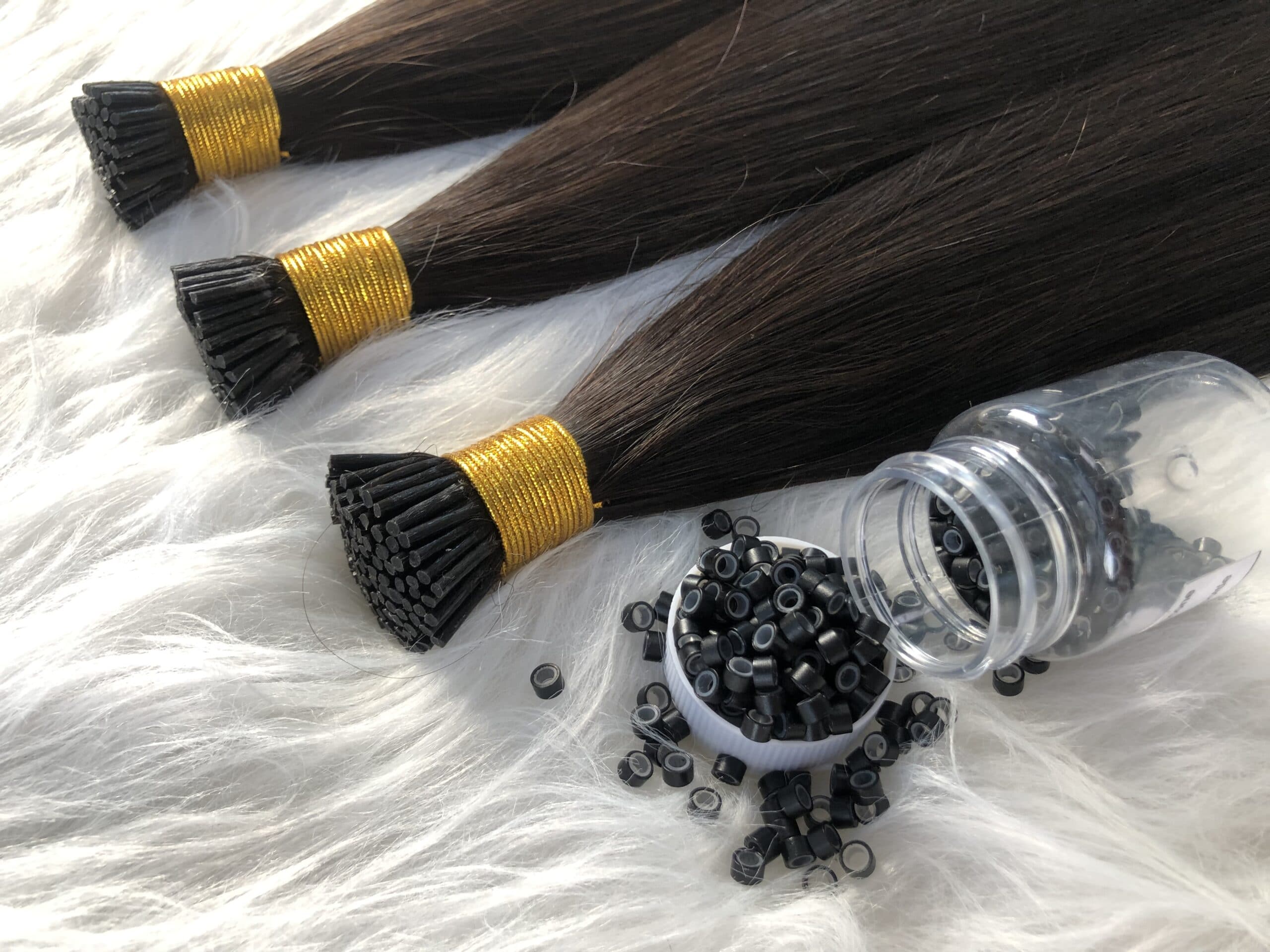 wholesale factory direct natural black straight raw remy human i tip curly hair extension